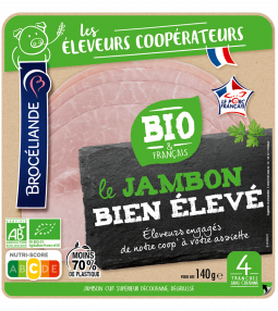 Le jambon Bien Élevé sans couenne 4 tranches Bio et Français