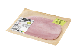 Le jambon cuit supérieur "LE TORCHON" sans couenne 2 tranches