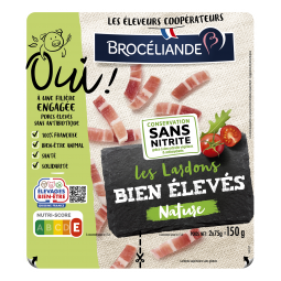 Les Lardons bien élevés nature 2x75g