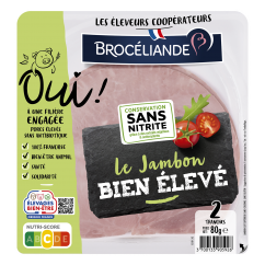 Le Jambon bien élevé sans couenne 2 tranches