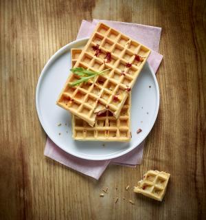 Gaufre aux lardons fumés brocéliande bien élevés