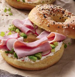 Bagel au fromage frais et son jambon Bien Élevé
