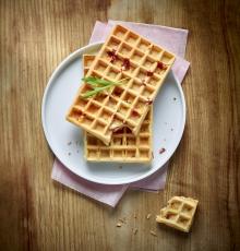 Gaufre aux lardons fumés brocéliande bien élevés